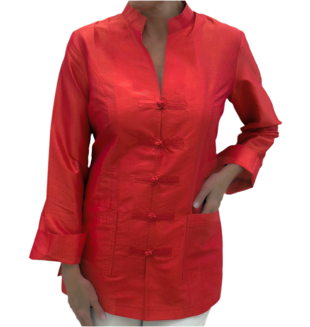 Laurel Silk Jacket with Mandarin Collar