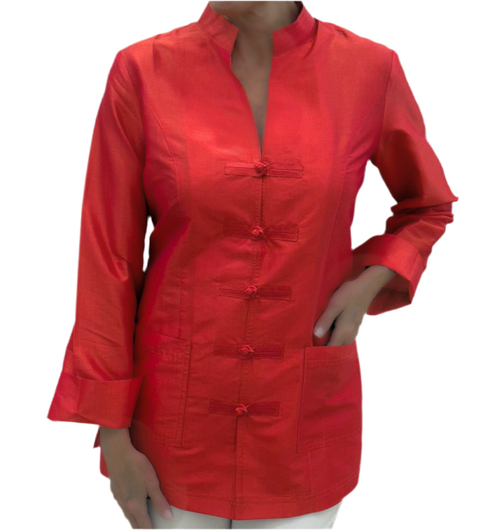 Laurel Silk Jacket with Mandarin Collar