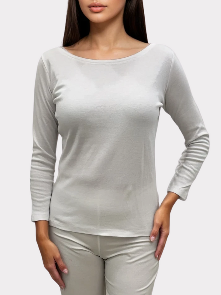 100% Cotton Simple Boatneck T-Shirt