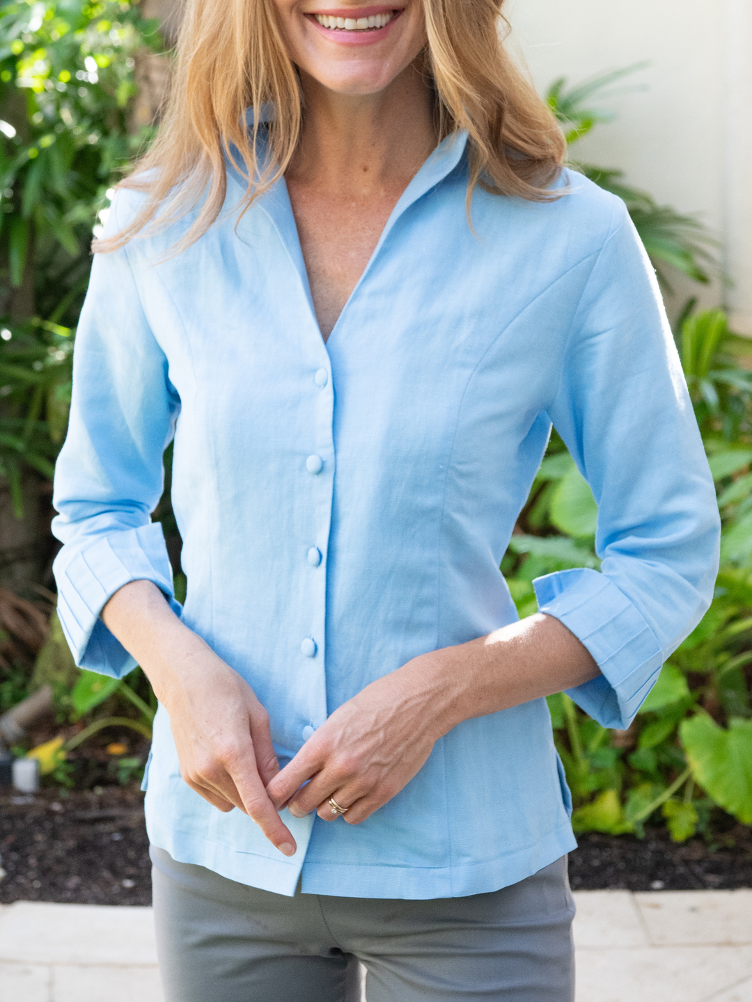 Grace Top in Linen - Solids