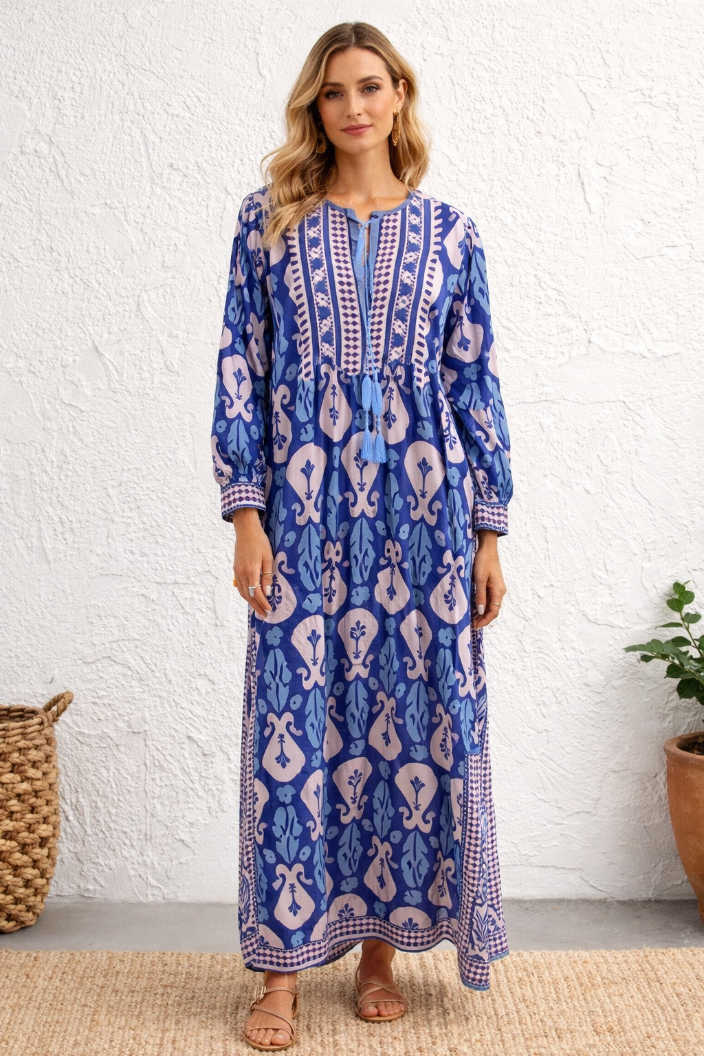 Caftan Dress in Cotton Charlotte Kellogg Caftan Dress in Cotton Charlotte Kellogg