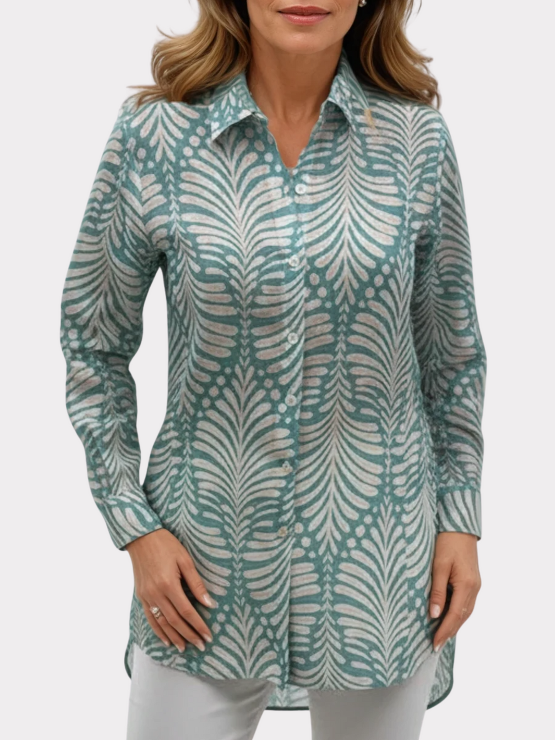 Barbara Top in Linen - Print