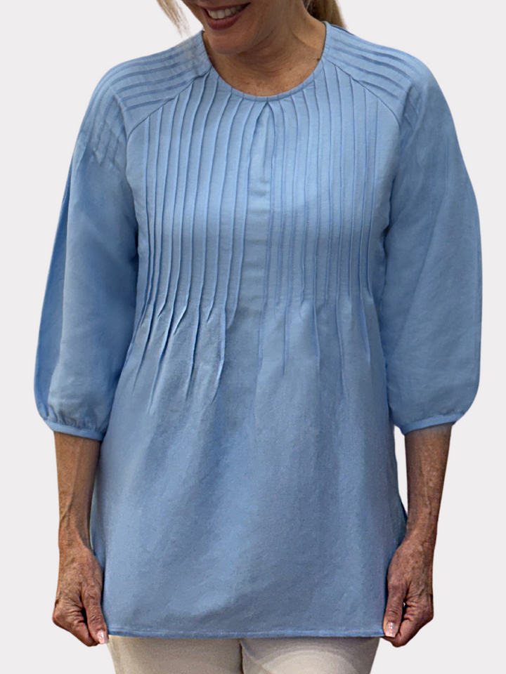 Emma Top in Linen - Solid