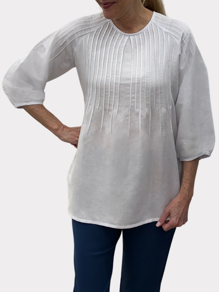 Emma Top in Linen - Solid