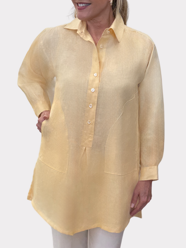 Jacqueline Top in Linen - Solid