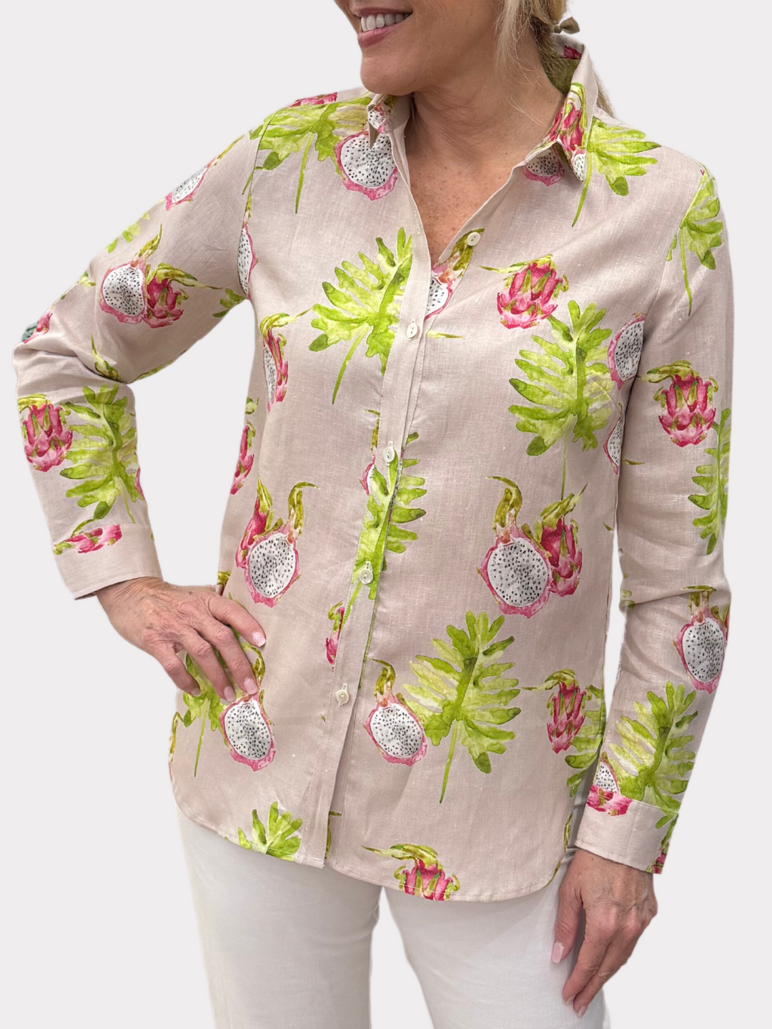 Shari Top in Linen - Print