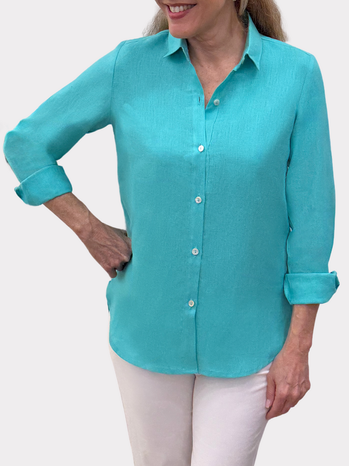 Shari Top in Linen - Solid