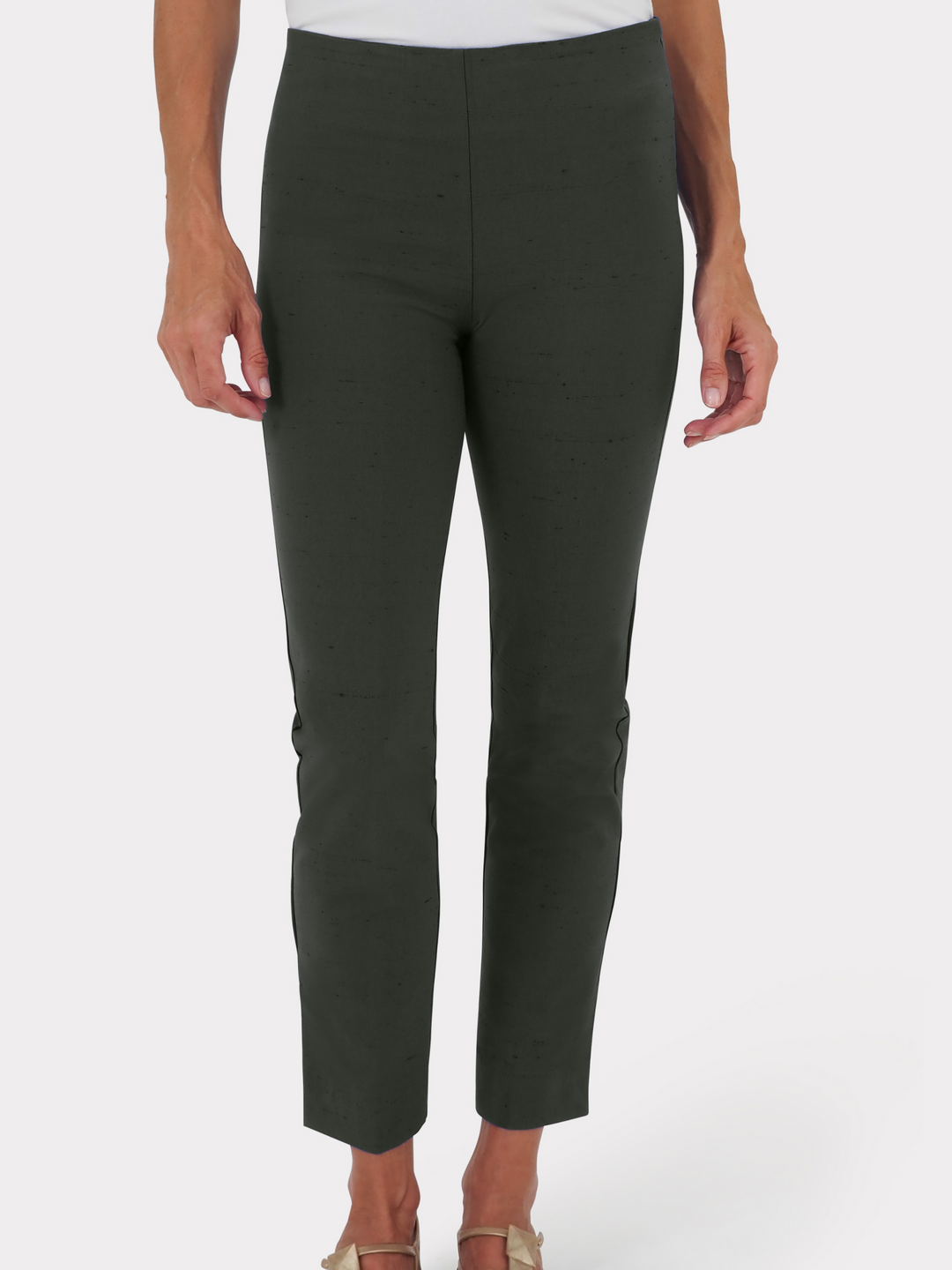 Slim Cut Silk Stretch Pants