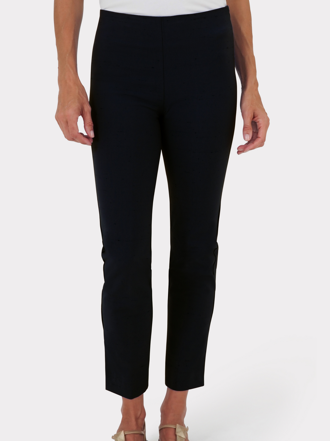 Slim Cut Silk Stretch Pants