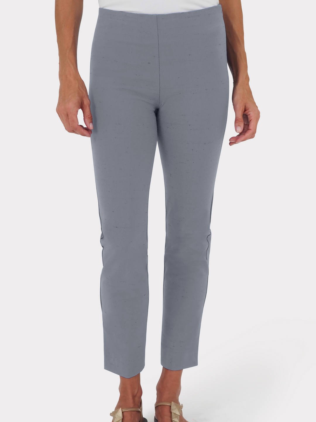 Slim Cut Silk Stretch Pants