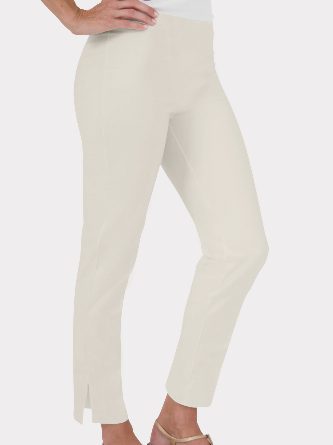 Slim Cut Silk Stretch Pants