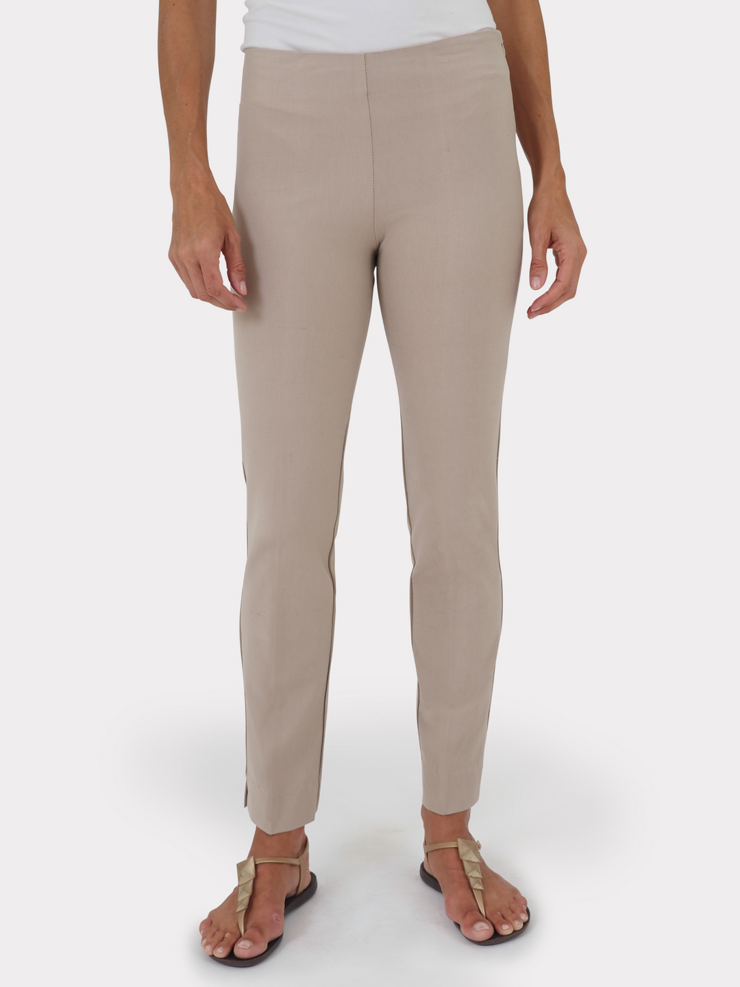 Slim Cut Silk Stretch Pants