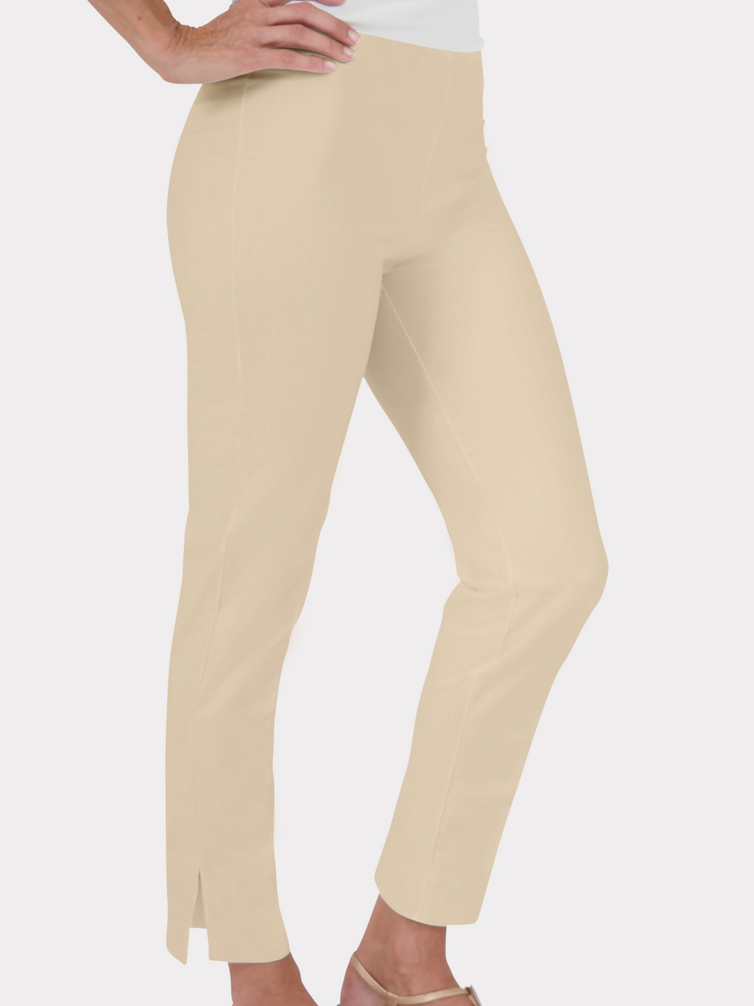 Slim Cut Silk Stretch Pants