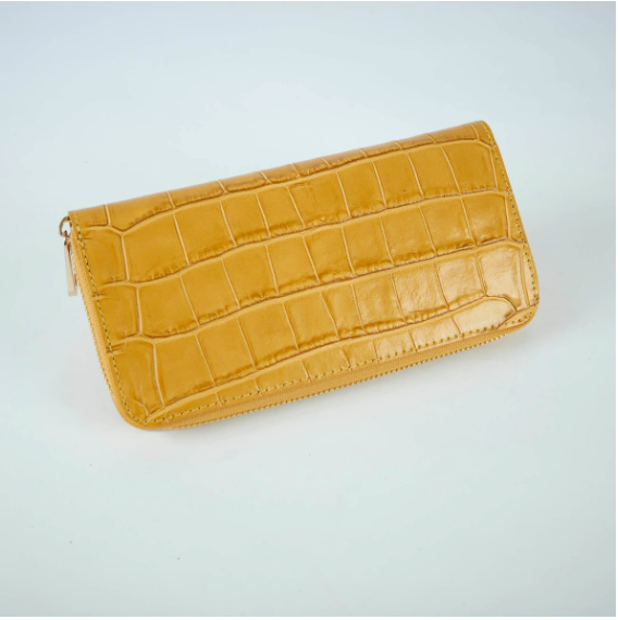 Italian Leather Faux Crocodile Wallet